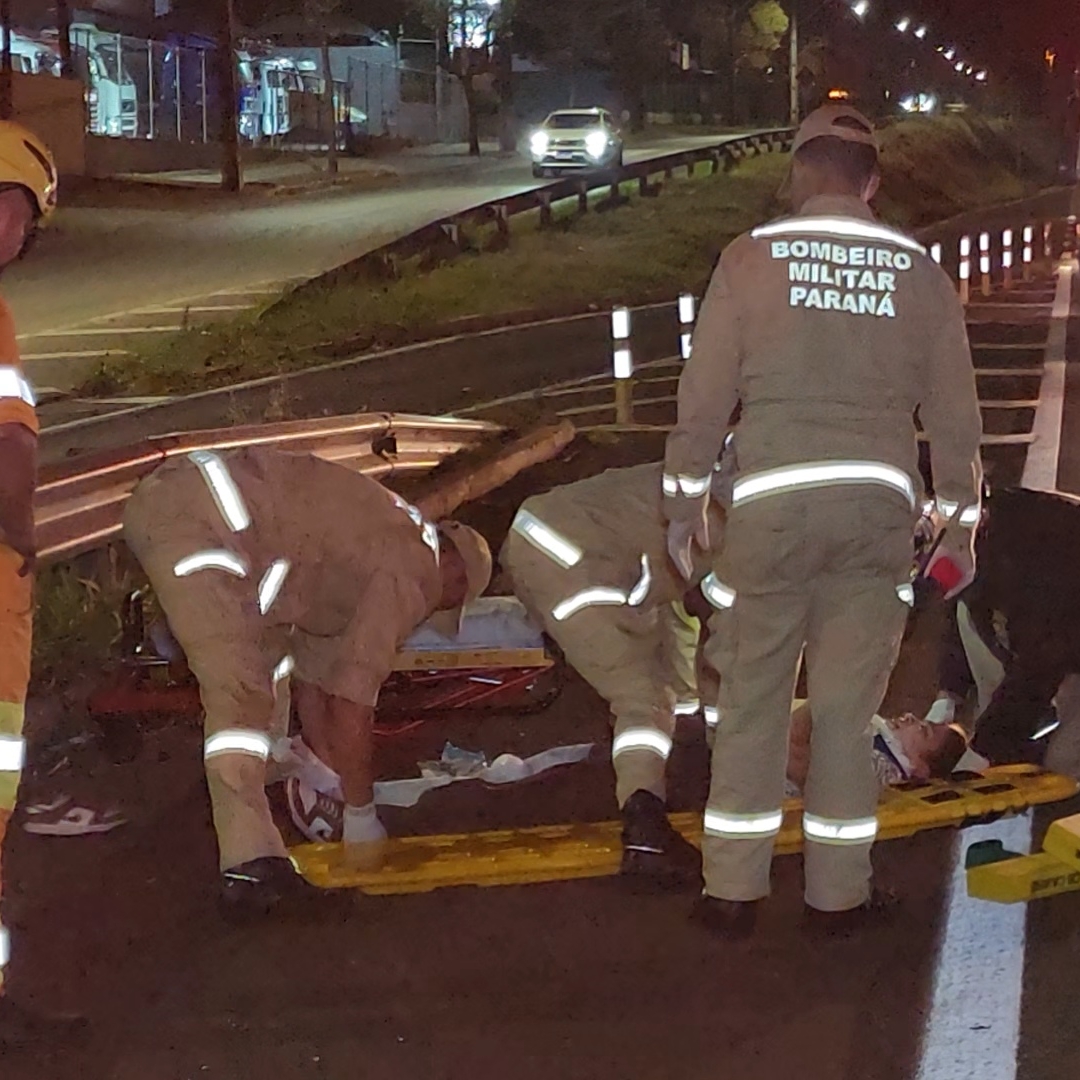 CASAL SOFRE QUEDA DE MOTO E FICA GRAVEMENTE FERIDO NA PR-445 EM LONDRINA