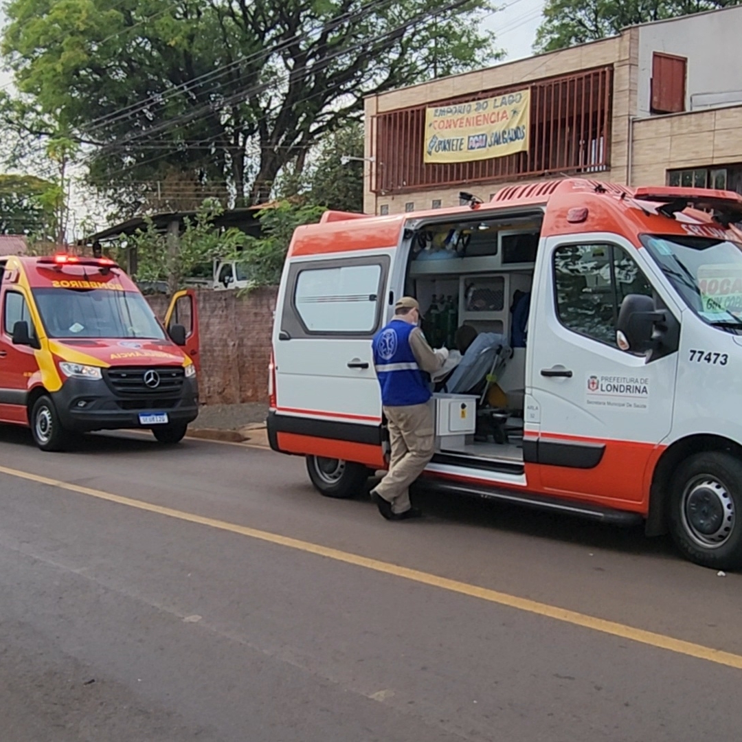 CASAL FICA FERIDO APÓS QUEDA DE MOTO NA ZONA NORTE DE LONDRINA