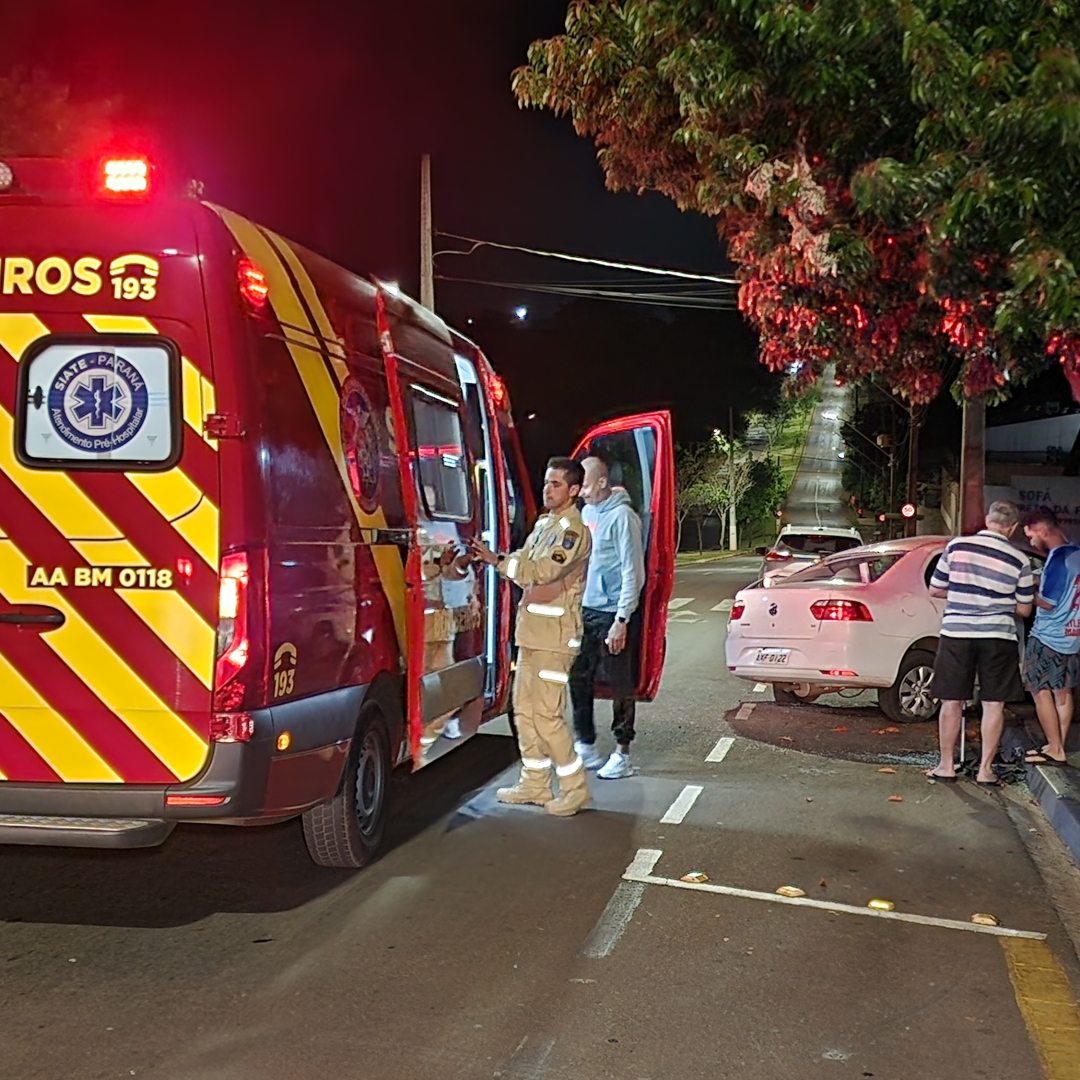 MOTORISTA FICA FERIDA APÓS BATER CARRO CONTRA MURO NA ZONA NORTE DE LONDRINA