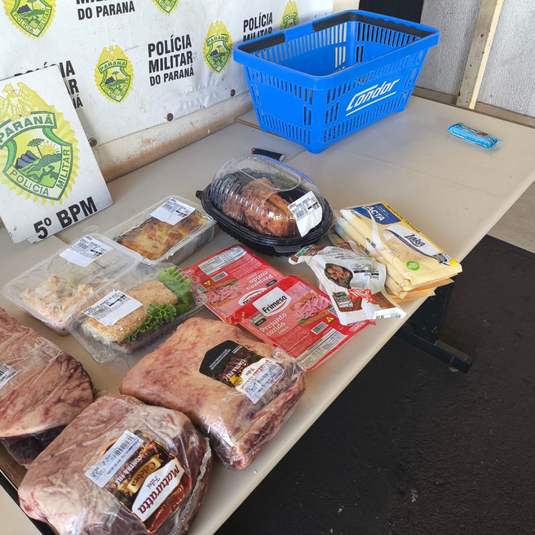 PM REGISTRA DOIS FURTOS DE CARNES EM SUPERMERCADO NO CENTRO DE LONDRINA NO MESMO DIA