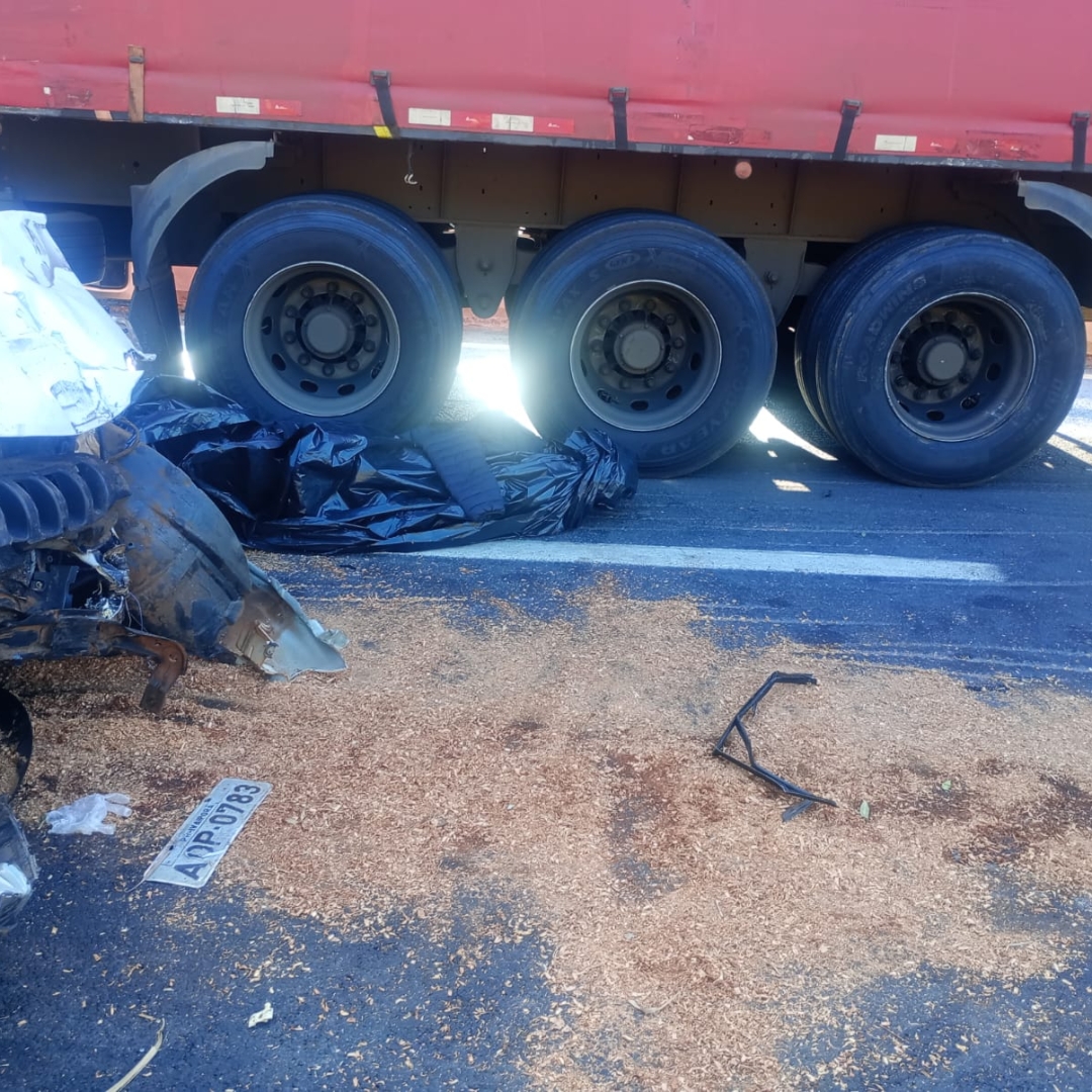 CAMINHÃO SEM FREIOS PROVOCA ENGAVETAMENTO E MATA MOTORISTA NA BR-376, EM ORTIGUEIRA