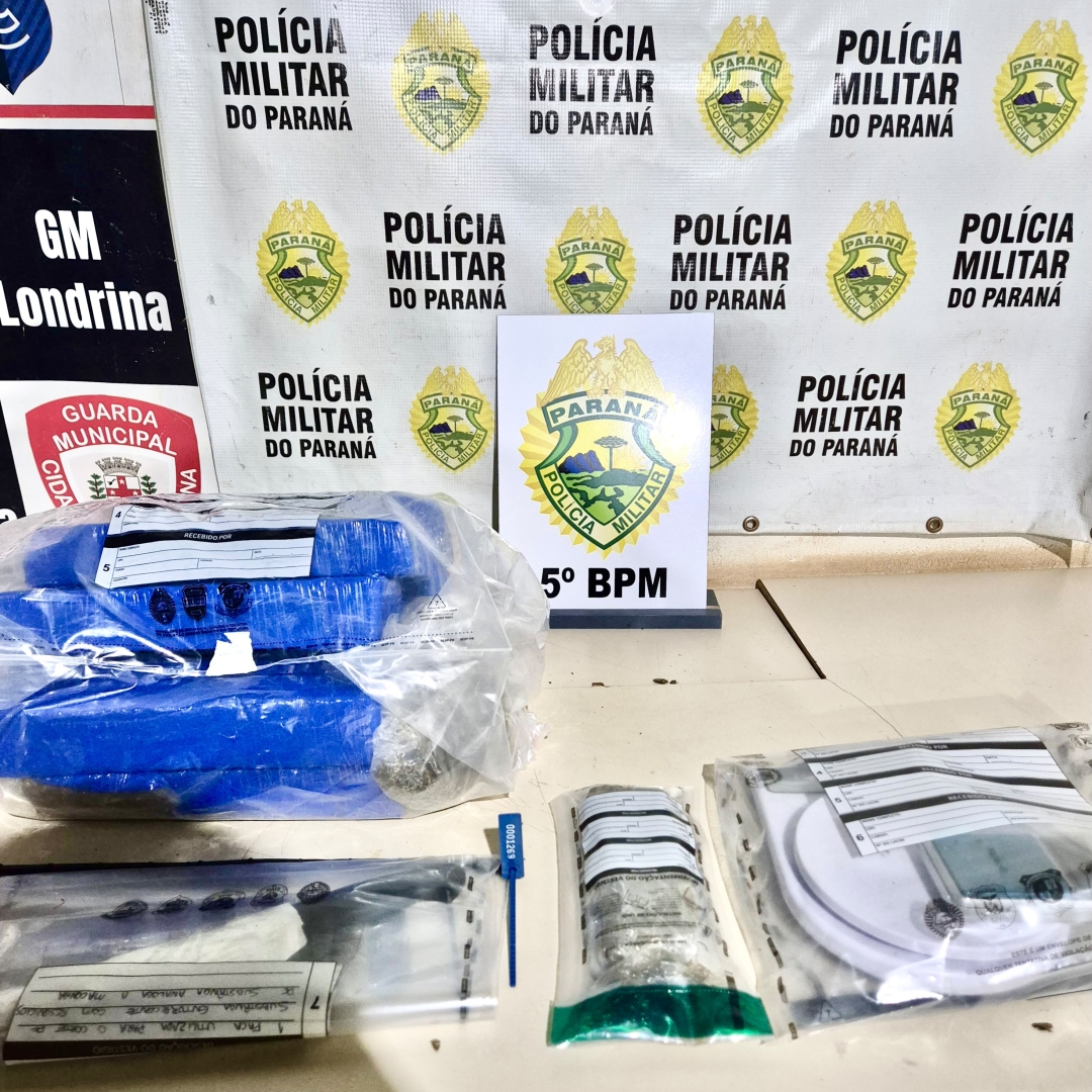 TRÁFICO DE DROGAS TERMINA COM APREENSÃO DE 7 KG DE ENTORPECENTES E PRISÃO DE SUSPEITO EM LONDRINA
