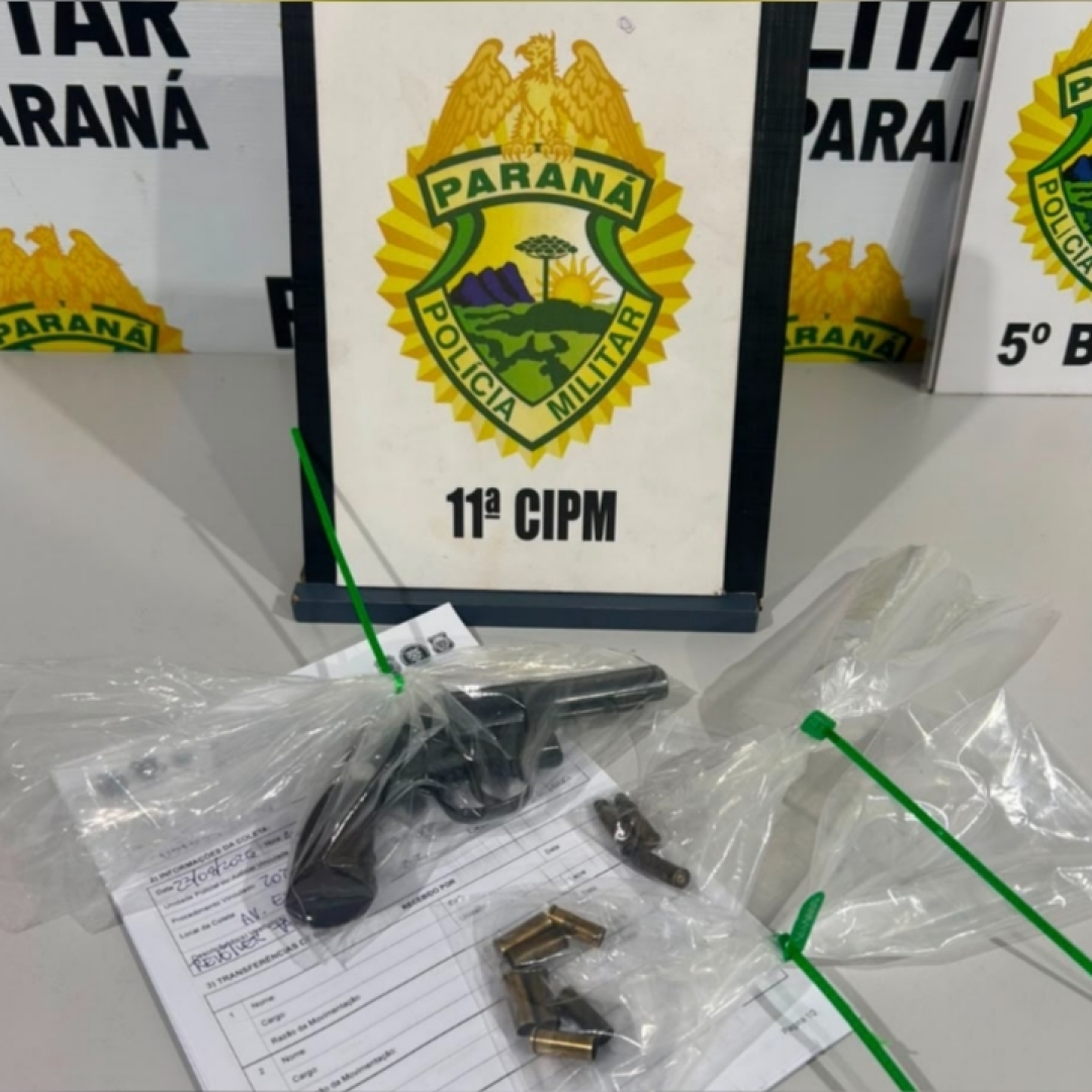 HOMEM É PRESO COM REVÓLVER .32 APÓS TENTAR FUGIR DA PM E COLIDIR COM MOTOCICLETA EM CAMBÉ