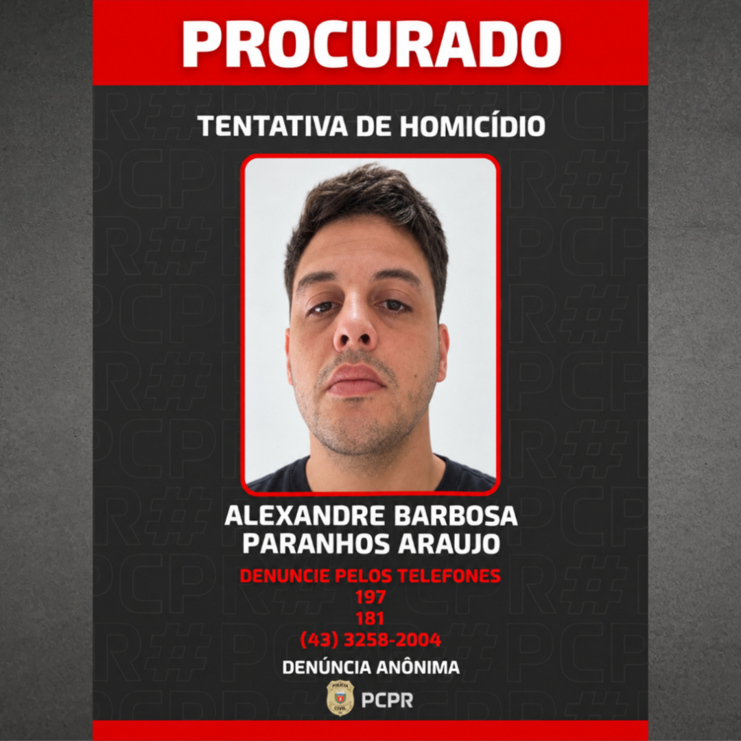POLÍCIA CIVIL PROCURA DOIS SUSPEITOS DE TENTATIVA DE HOMICÍDIO EM IBIPORÃ