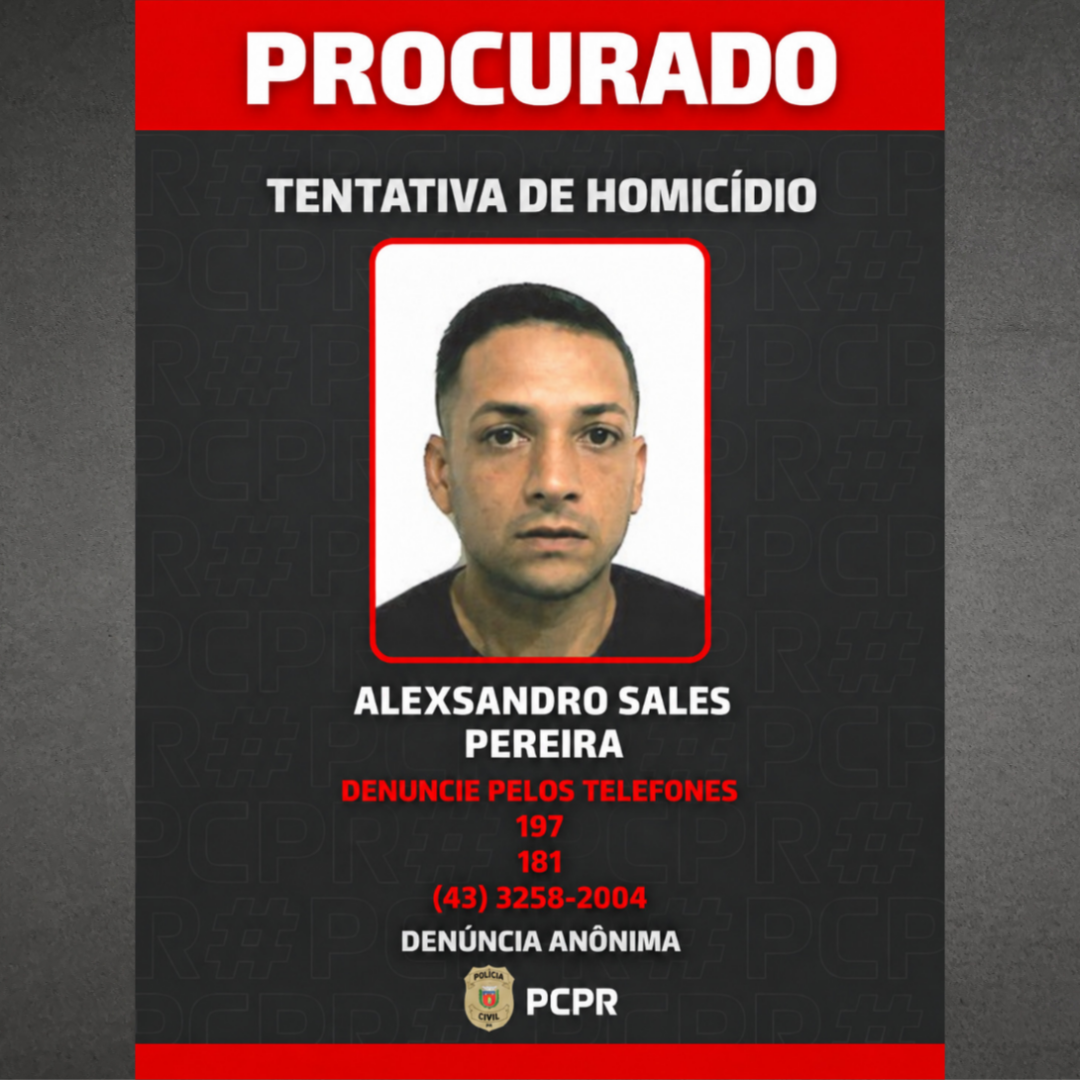 POLÍCIA CIVIL PROCURA DOIS SUSPEITOS DE TENTATIVA DE HOMICÍDIO EM IBIPORÃ