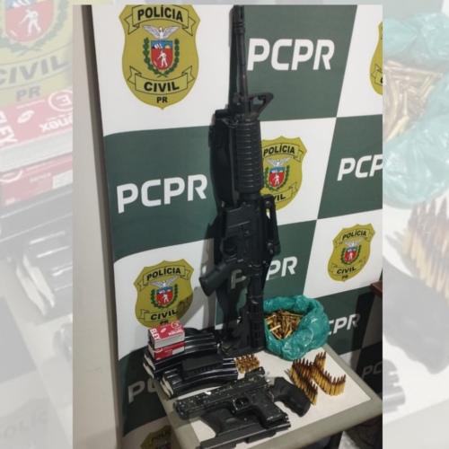 POLÍCIA CIVIL APREENDE FUZIL, PISTOLA E REVÓLVER EM AÇÃO CONTRA EMPRESÁRIO SUSPEITO DE AMEAÇAS ARMADAS EM COBRANÇA DE DÍVIDA