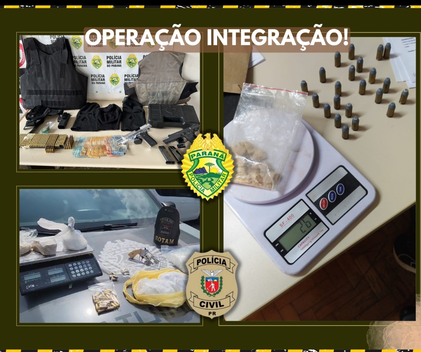 OPERAÇÃO INTEGRAÇÃO REALIZADA PELA PM E PCPR DESMANTELA GRUPO CRIMINOSO QUE OPERAVA NA REGIÃO 