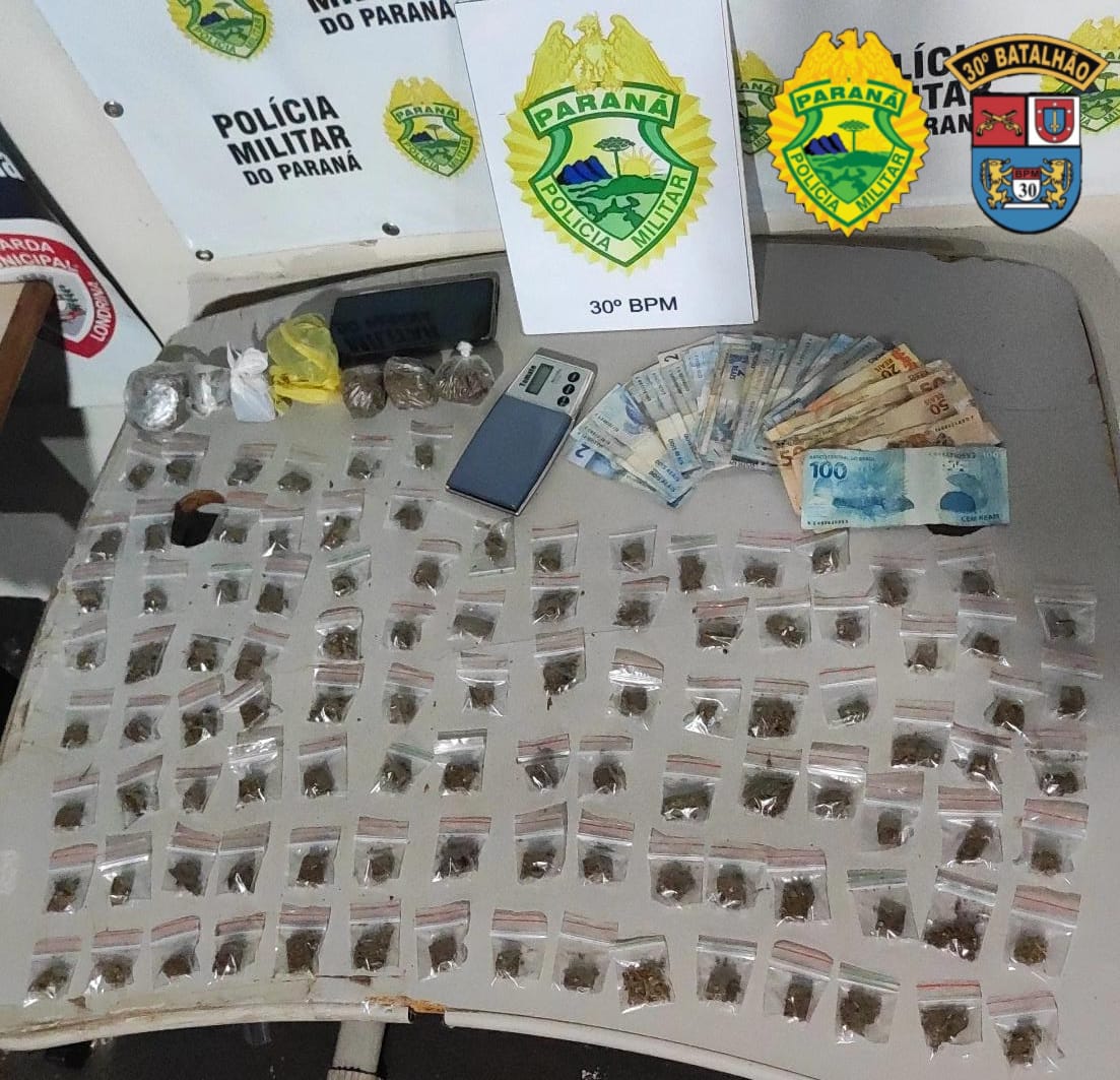 DOIS HOMENS SÃO PRESOS POR TRÁFICO DE DROGAS NA ZONA NORTE DE LONDRINA 